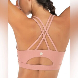 Running Girl Criss-Cross Sports Bra- Rose